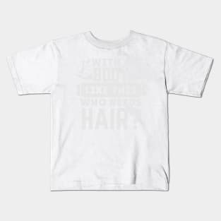 WITH A BODY LIKE THIS WHO NEEDS HAIR? Kids T-Shirt